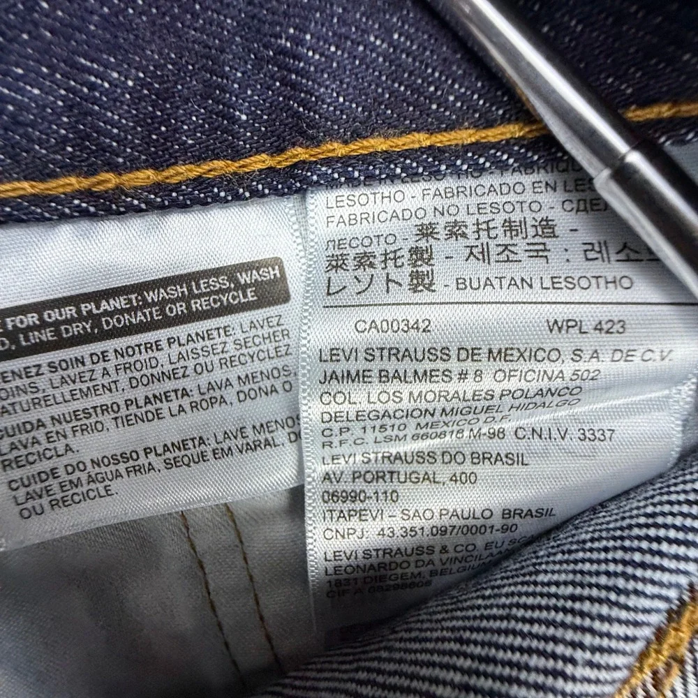 Levis 505 Regular Fit Straight Leg Jeans Mens 30x34 Dark Wash Indigo 00505-0216